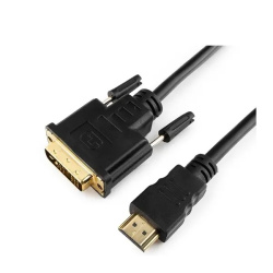 Кабель HDMI-DVI  3.0м Cablexpert CC-HDMI-DVI-10, 19M/19M, single link, позол.разъемы, экран, черный