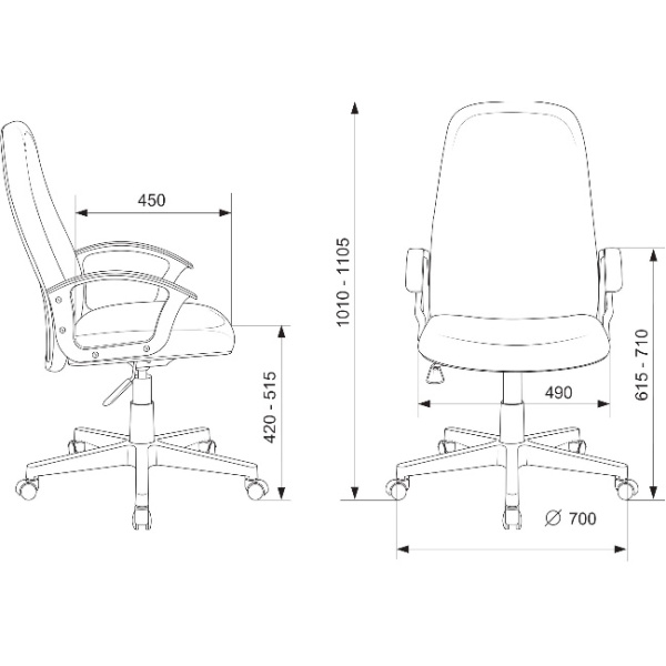 Кресло руководителя Бюрократ CH-808LT черный 3C11 (ткань, 120 кг, крестовина пластик, колесики пластик)