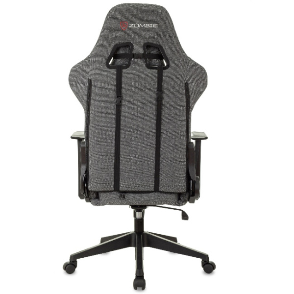 Кресло игровое Zombie Neo серый 3C1 (ткань, 120кг, крестовина пластик, колесики пластик, подголовник, поддержка поясницы)