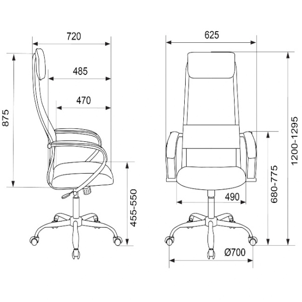 Кресло руководителя Бюрократ CH-607SL черный (сетка/ткань, до 120 кг, крестовина металл хром, колесики полиуретан, подголовник) 