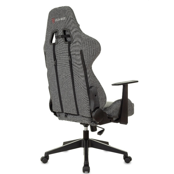 Кресло игровое Zombie Neo серый 3C1 (ткань, 120кг, крестовина пластик, колесики пластик, подголовник, поддержка поясницы)