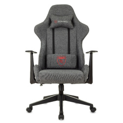 Кресло игровое Zombie Neo серый 3C1 (ткань, 120кг, крестовина пластик, колесики пластик, подголовник, поддержка поясницы)