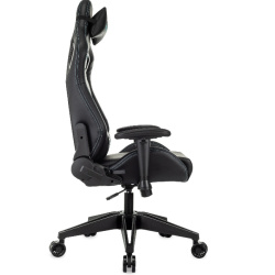 Кресло игровое Knight Outrid Smile черный (экокожа,150кг, крестовина пластик, колесики полиуретан, подголовник, поддержка поясницы)