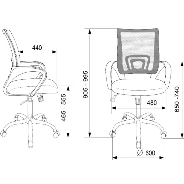Кресло Бюрократ CH-695NSL черный