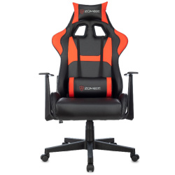 Кресло игровое Zombie Game Penta черный/красный (экокожа, 120кг, крестовина пластик, колесики пластик, подголовник, поддержка поясницы)