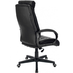 Кресло руководителя Бюрократ CH-824 черный (экокожа,120кг, крестовина пластик, колесики пластик)