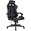 Кресло игровое Zombie GAME TETRA черный/карбон (экокожа, 120кг, крестовина пластик, колесики пластик, подголовник, поддержка поясницы)
