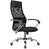Кресло руководителя Бюрократ CH-607SL черный (сетка/ткань, до 120 кг, крестовина металл хром, колесики полиуретан, подголовник) 