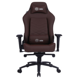 Кресло игровое Cactus CS-CHR-0112BR коричневый (экокожа,120кг, крестовина металл, подголовник, поддержка поясницы)