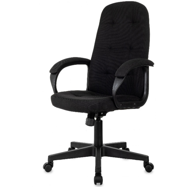 Кресло руководителя Бюрократ CH 002 Fabric черный (ткань, до 120 кг, крестовина пластик, колесики пластик)