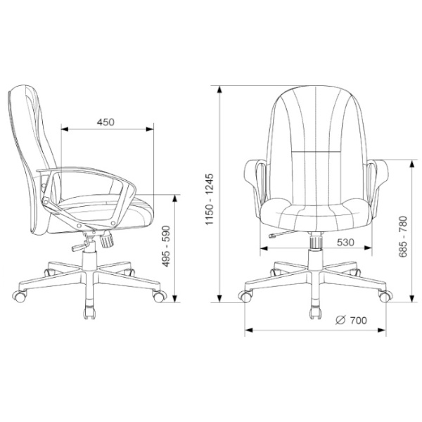  руководителя Бюрократ T-898 черный (ткань, до 180 кг, крестовина пластик, колесики пластик)