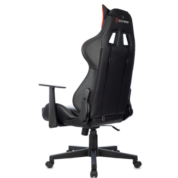 Кресло игровое Zombie Game Penta черный/красный (экокожа, 120кг, крестовина пластик, колесики пластик, подголовник, поддержка поясницы)