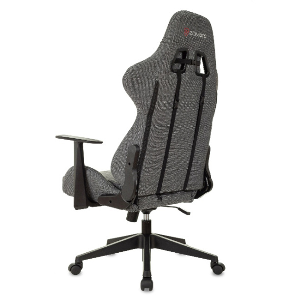 Кресло игровое Zombie Neo серый 3C1 (ткань, 120кг, крестовина пластик, колесики пластик, подголовник, поддержка поясницы)